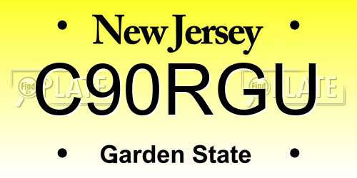 C90RGU New Jersey License Plate