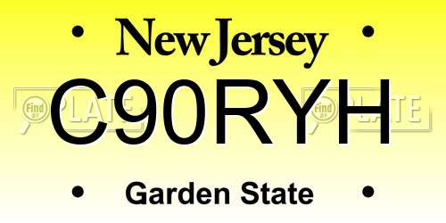 C90RYH New Jersey License Plate