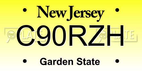 C90RZH New Jersey License Plate