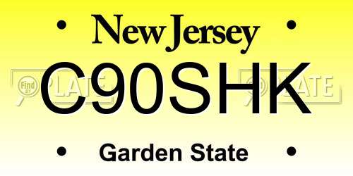C90SHK New Jersey License Plate