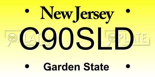C90SLD New Jersey License Plate