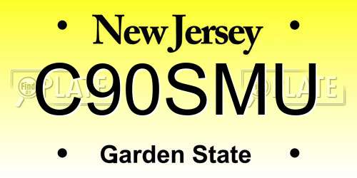 C90SMU New Jersey License Plate