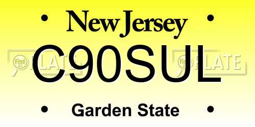 C90SUL New Jersey License Plate