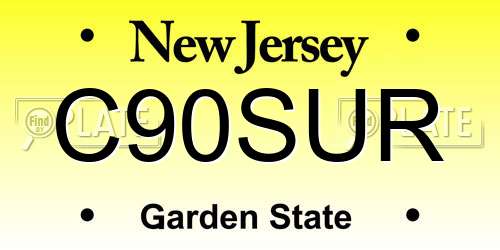 C90SUR New Jersey License Plate