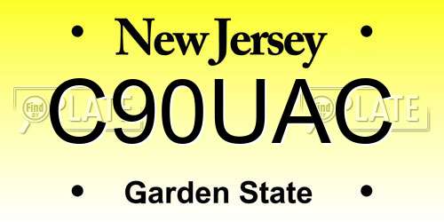 C90UAC New Jersey License Plate