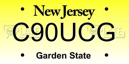 C90UCG New Jersey License Plate