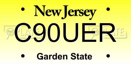 C90UER New Jersey License Plate