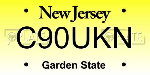 C90UKN New Jersey License Plate
