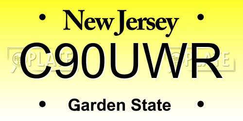 C90UWR New Jersey License Plate