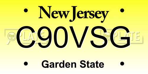 C90VSG New Jersey License Plate