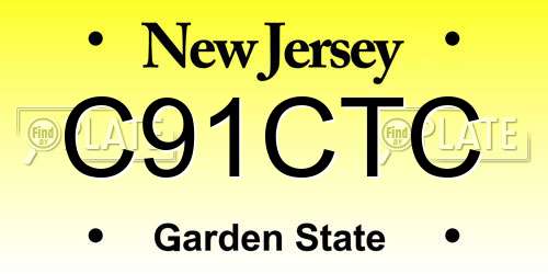 C91CTC New Jersey License Plate