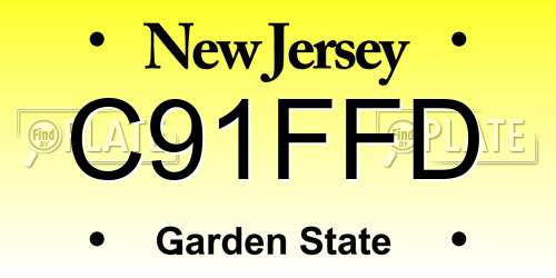 C91FFD New Jersey License Plate