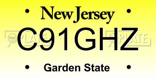 C91GHZ New Jersey License Plate