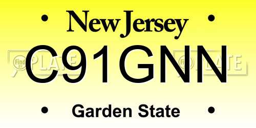 C91GNN New Jersey License Plate