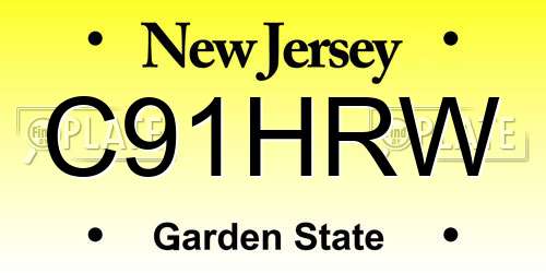 C91HRW New Jersey License Plate