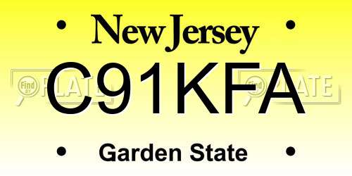 C91KFA New Jersey License Plate