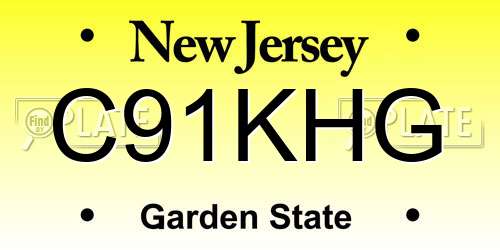 C91KHG New Jersey License Plate