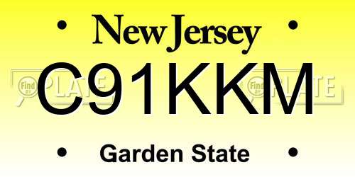 C91KKM New Jersey License Plate