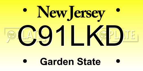 C91LKD New Jersey License Plate