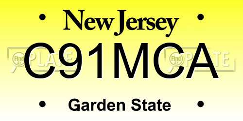C91MCA New Jersey License Plate