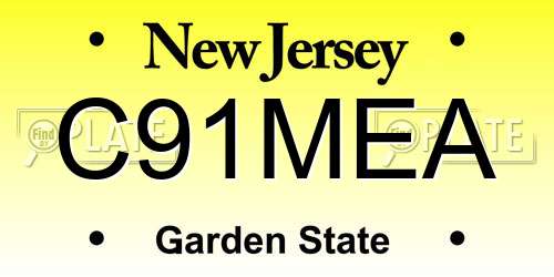 C91MEA New Jersey License Plate