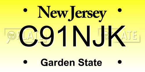 C91NJK New Jersey License Plate