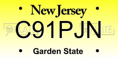 C91PJN New Jersey License Plate