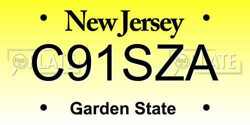 C91SZA New Jersey License Plate