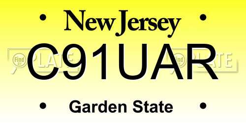 C91UAR New Jersey License Plate