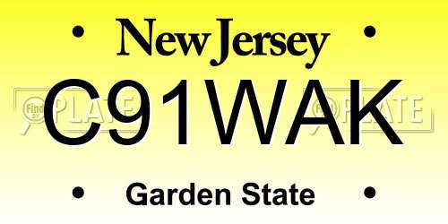 C91WAK New Jersey License Plate