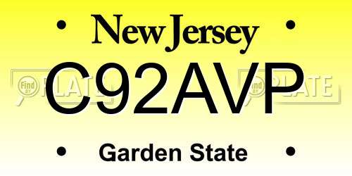 C92AVP New Jersey License Plate
