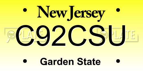 C92CSU New Jersey License Plate