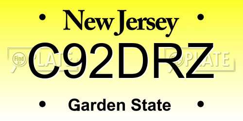 C92DRZ New Jersey License Plate