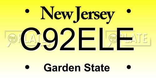 C92ELE New Jersey License Plate