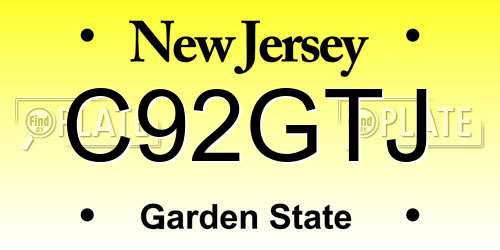 C92GTJ New Jersey License Plate