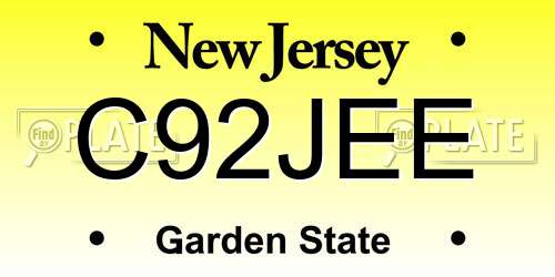 C92JEE New Jersey License Plate