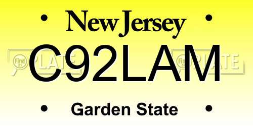 C92LAM New Jersey License Plate