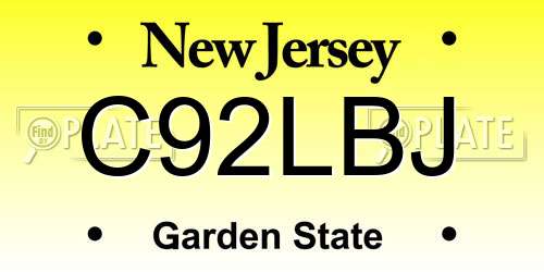 C92LBJ New Jersey License Plate
