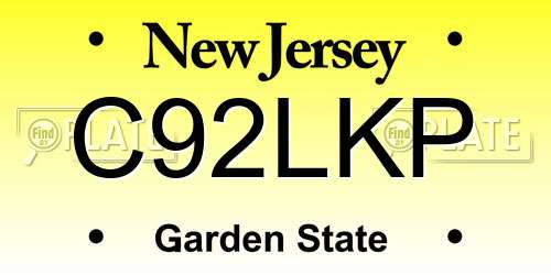 C92LKP New Jersey License Plate