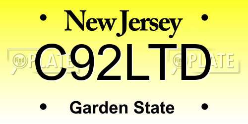 C92LTD New Jersey License Plate
