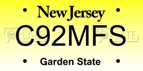 C92MFS New Jersey License Plate