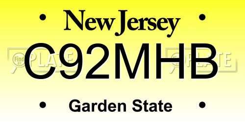 C92MHB New Jersey License Plate
