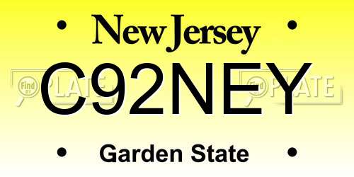 C92NEY New Jersey License Plate