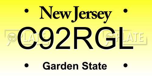 C92RGL New Jersey License Plate