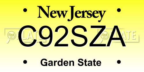 C92SZA New Jersey License Plate