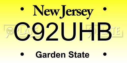 C92UHB New Jersey License Plate
