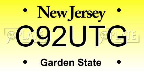 C92UTG New Jersey License Plate