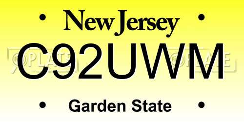 C92UWM New Jersey License Plate