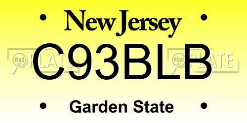 C93BLB New Jersey License Plate
