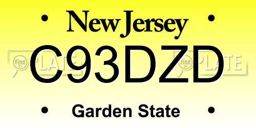 C93DZD New Jersey License Plate